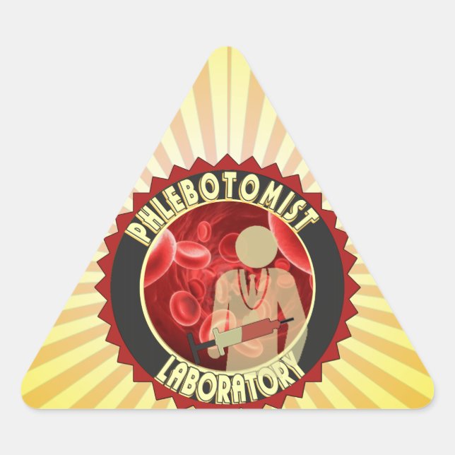PEGATINA TRIANGULAR LOGOTIPO DE SANGRE FLEBOTOMISTA (Anverso)