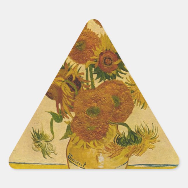 Pegatina Triangular Los girasoles de Vincent van Gogh, 1878 (Anverso)