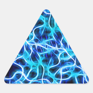 Pegatina Triangular Luz Verde azulada Eléctrica Neon Aqua Blue
