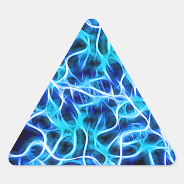 Pegatina Triangular Luz Verde azulada Eléctrica Neon Aqua Blue (Anverso)