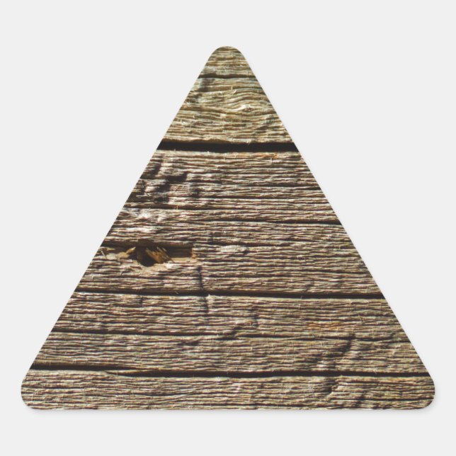 Pegatina Triangular madera marrón (Anverso)