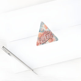 Pegatina Triangular Mamá Reina Floral