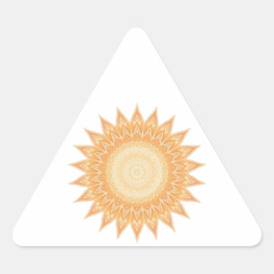 Pegatina Triangular "Mandala del girasol dorado - la luz dentro de ti"
