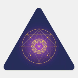 Pegatina Triangular Mandala Sagrado Celestial – Geometría Mística