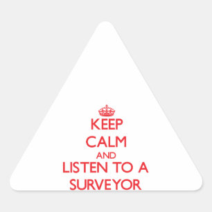 Pegatina Triangular Mantén la calma y escucha a un vigilante
