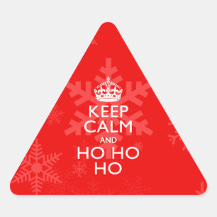 Pegatina Triangular Mantén La Tranquilidad Y Ho Ho Ho Ho Ho De Énfasis