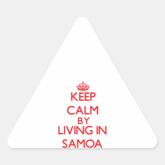 Pegatina Triangular Mantener la calma viviendo en Samoa