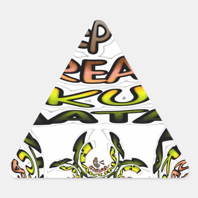 Pegatina Triangular Manténgalo Real: Impresión/Gráfico de arte Kaleido (Anverso)