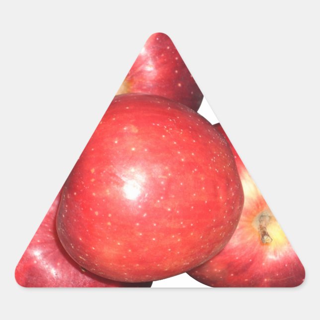 Pegatina Triangular Manzanas rojas dulces y cristales - Impresión de f (Anverso)