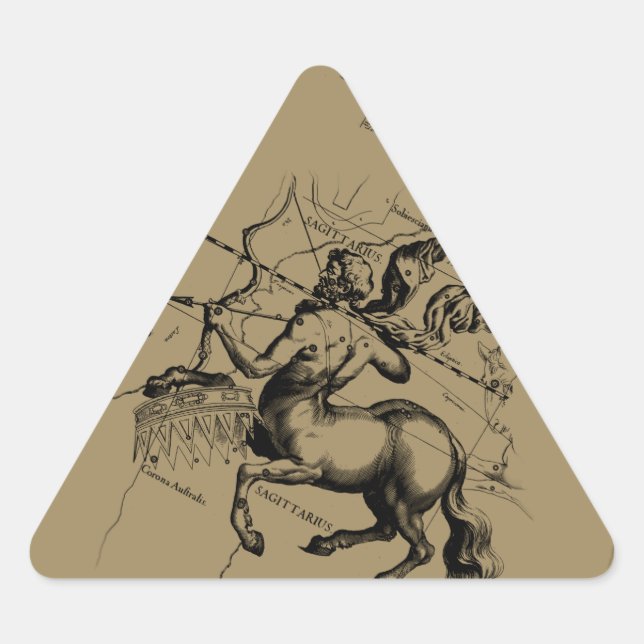 Pegatina Triangular Mapa de constelación de Sagittarius (Anverso)