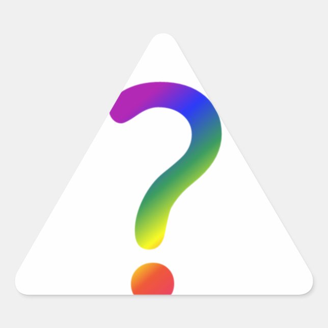 Pegatina Triangular Marca de interrogación Rainbow (Anverso)