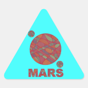 Pegatina Triangular Mars Red Planet Art Triangle Pegatinas