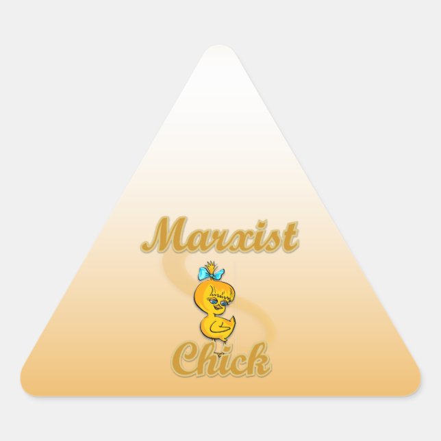 Pegatina Triangular Marxist Chick (Anverso)