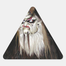 Pegatina Triangular Máscara malvada del diablo japonés de cuernos