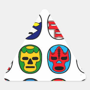 Pegatina Triangular Máscaras de lucha mexicanas de Lucha Libre