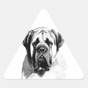 Pegatina Triangular Mastiff Happy Face