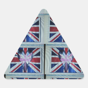 Pegatina Triangular Me encanta la impresión de arte en Inglaterra