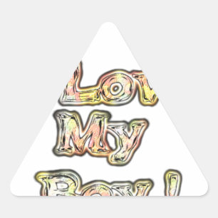 Pegatina Triangular Me encanta mi chico Diseño Guay Vintage Collection