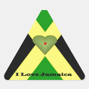 Pegatina Triangular Me encanta que Jamaica tenga un buen día y una mej