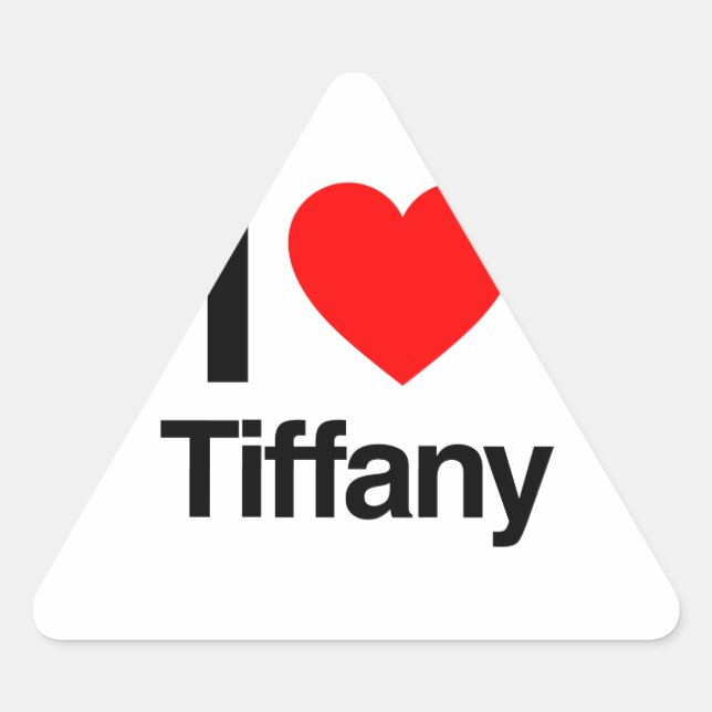 Pegatina Triangular me encanta tiffany (Anverso)
