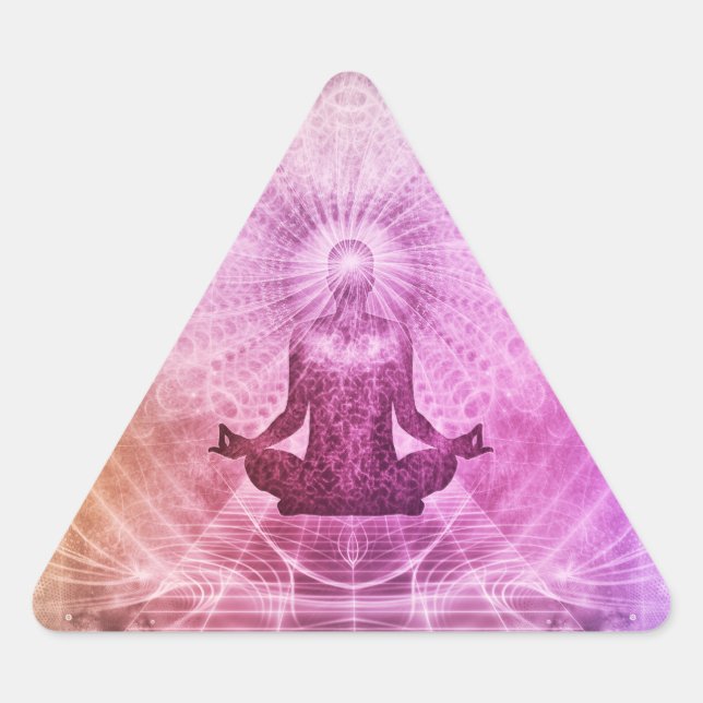 Pegatina Triangular Medición espiritual del yoga Lotus Pose (Anverso)
