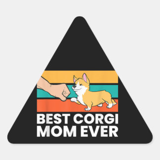 Pegatina Triangular Mejor Mamá Corgi