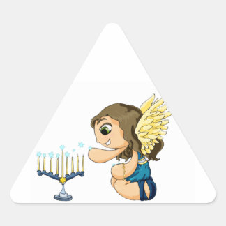 Pegatina Triangular Menorah Angel