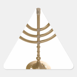 Pegatina Triangular menorah de oro