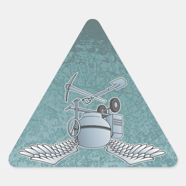 Pegatina Triangular Mezcla de hormigón azul-gris (Anverso)