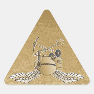 Pegatina Triangular Mezclador de hormigón beige