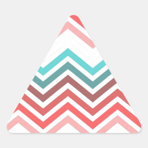 Pegatina Triangular Moderno, trendy, zigzag de chevron colorido