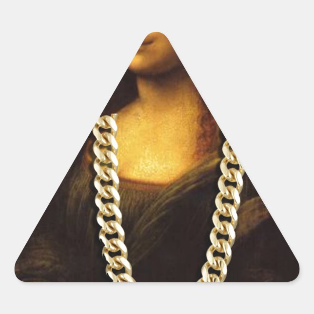 Pegatina Triangular Mona Lisa Thug Life Art Life (Anverso)