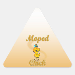 Pegatina Triangular Moped Chick