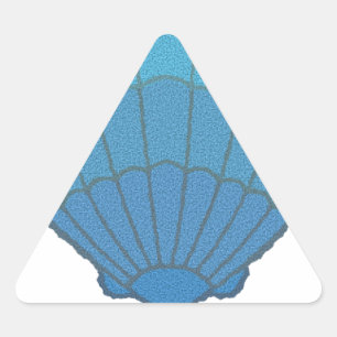 Pegatina Triangular Mosaico azul de conchas marinas