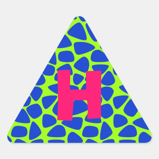 Pegatina Triangular Mosaico de circo colorido (Anverso)