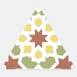 Pegatina Triangular Mosaico geométrico de arabescos de Marruecos.