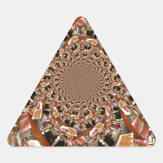Pegatina Triangular Mosaico Mesmerizador de Colores Sushi Brown (Anverso)