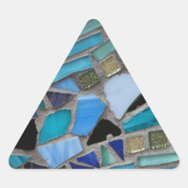 Pegatina Triangular Mosaicos azules y verdes
