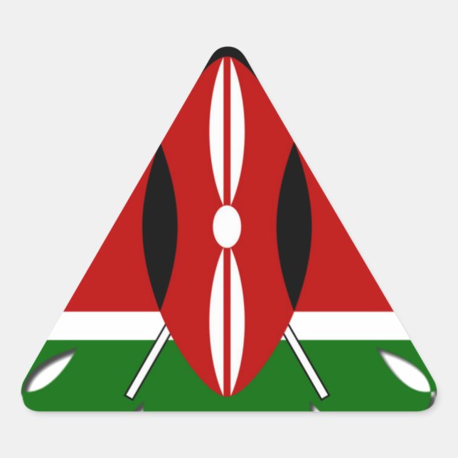 Pegatina Triangular Motif keniano redondo: Símbolo nacional (Anverso)