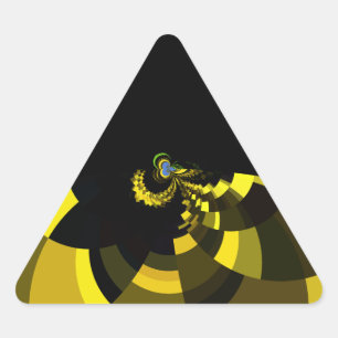 Pegatina Triangular Motivo Vectorial Opulento Estampa de Arte en Negro
