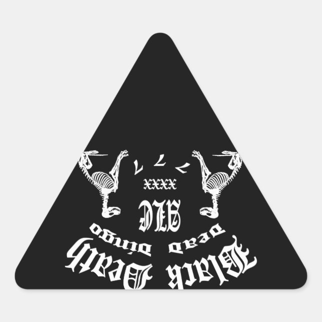 Pegatina Triangular Muerte negra 777 - Dingo muerto (Anverso)