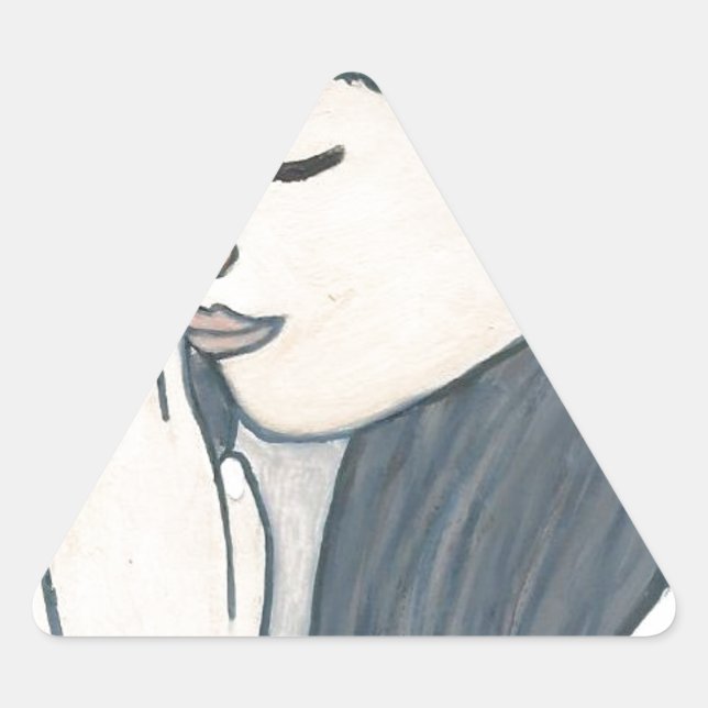 Pegatina Triangular Mujer rezando (Anverso)