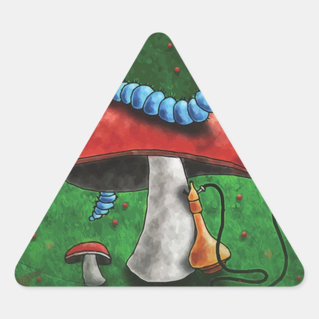 Pegatina Triangular Mushroom mágico (Anverso)