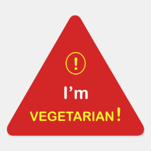 Pegatina Triangular n3 - Alerta alimenticia ~ SOY VEGETARIANO.