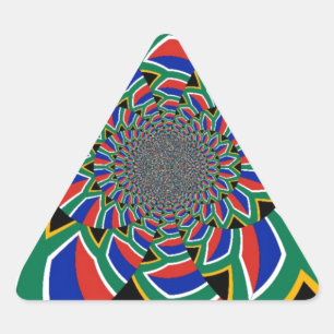 Pegatina Triangular Nación arcoiris: Vibrante imagen de arte en Sudáfr