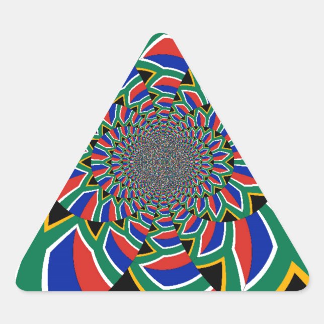 Pegatina Triangular Nación arcoiris: Vibrante imagen de arte en Sudáfr (Anverso)