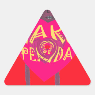 Pegatina Triangular Nakupenda Love Art - Swahili Heart Design