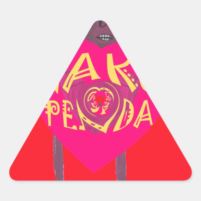 Pegatina Triangular Nakupenda Love Art - Swahili Heart Design (Anverso)