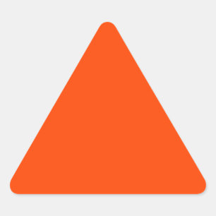 Pegatina Triangular naranja de color rojo