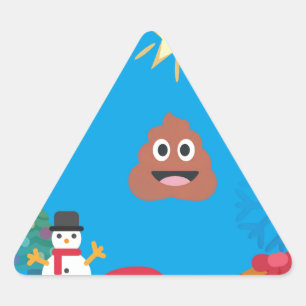 Pegatina Triangular navidades de caca de emoji